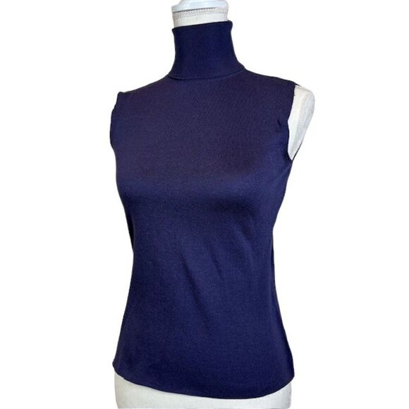 Bally Silk 2 PC Sweater Twin Set Violet Sleeveless and Long Sleeve Size 8 (44) - Picture 4 of 10